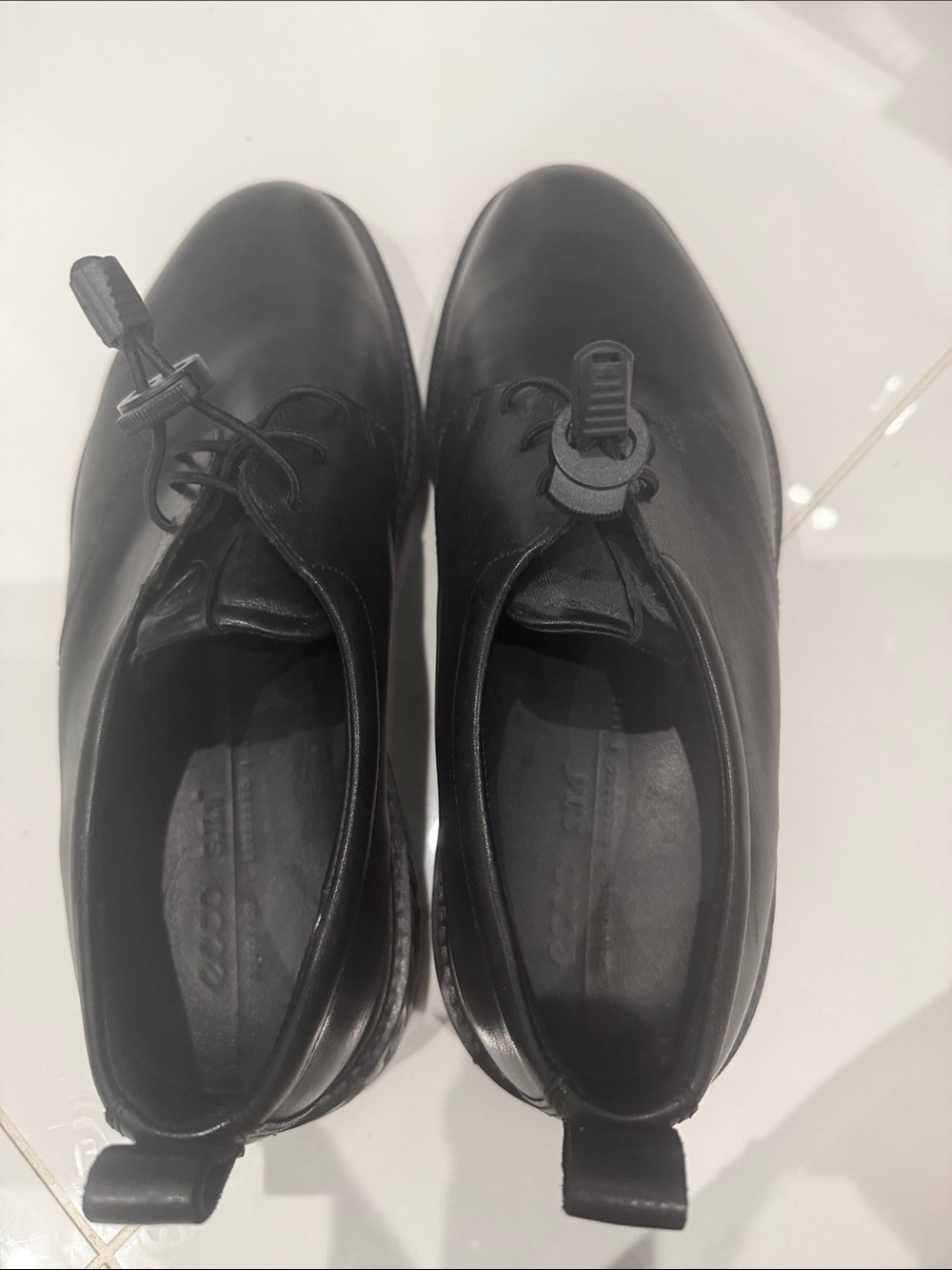 Ecco Men's Black Leather Derby Lace-Ups